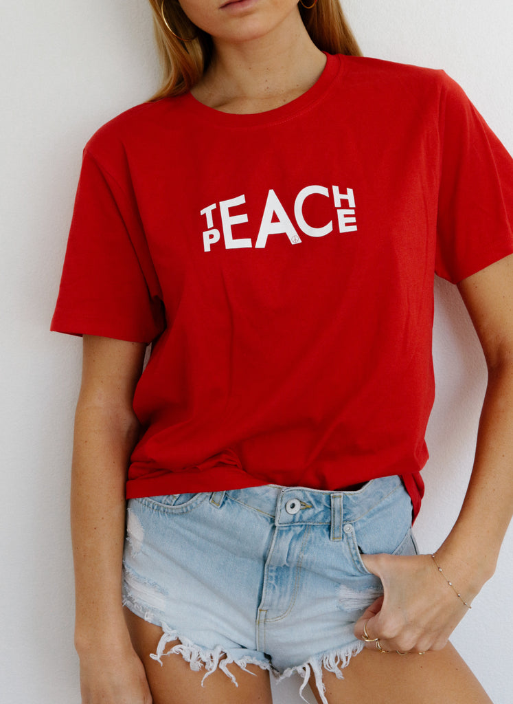 Teach Peace Tee (red)