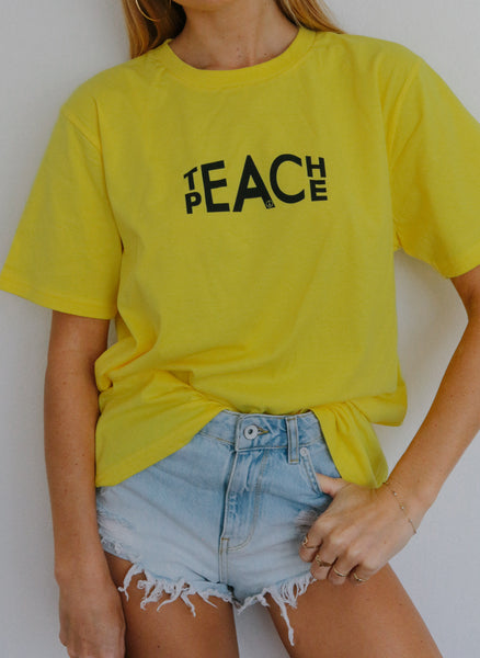 Teach Peace (bright yellow)